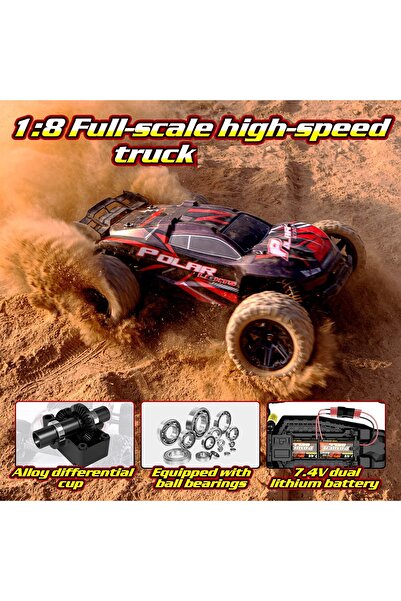 LRS STORE Profesyonel RC Kumandalı Araba 80 Km Hız Yapan Off Road Polar Pro Arazi Aracı 1:8 Ölçek 46 Cm