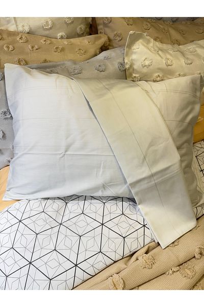 ŞENER HOME غطاء وسادة هوبي مكون من قطعتين من الساتان القطني 100% مقاس 50 × 70 سم