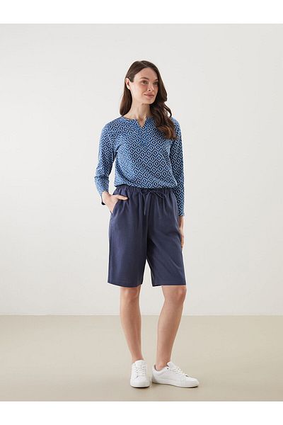 LC Waikiki New Season Women's Shorts with Elastic Waist and Linen Blend - S5Jy63Z8