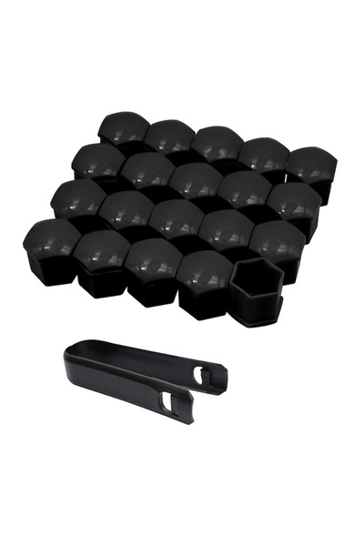 Yefound Set 20 capace prezoane, pe 17 mm, Yefound®, inclus cheie de scos capacele, Negre