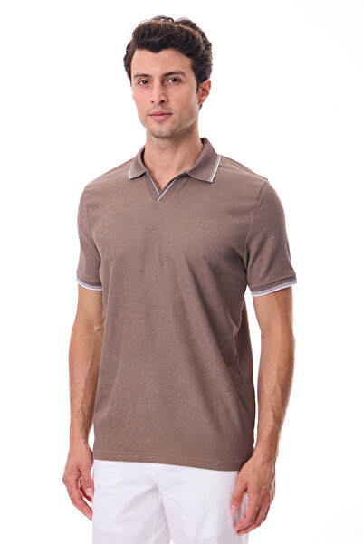 RAVANELLI Ανδρικό μπλουζάκι από βαμβακερό ύφασμα που δεν συρρικνώνεται με λεπτή εφαρμογή Polo γιακά