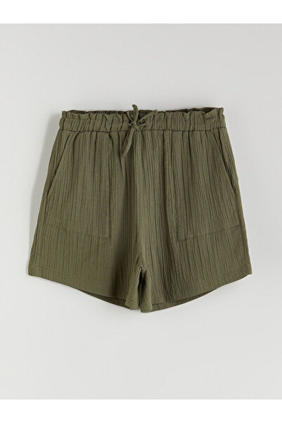 LC Waikiki شورت نسائي من الموسلين المزخرف بخصر مطاطي من LCW