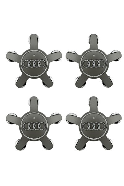 OEM Set 4 capace centrale pentru jante din aliaj Audi, gri, design Spider/Claw, 135 mm