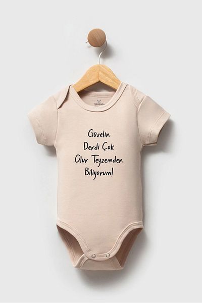 Naive Baby 100% Cotton Baby Bodysuit - the Trouble of Beauty Is Too Much Bodysuit - Baby Bodysuit Badi - Written Bodysuit