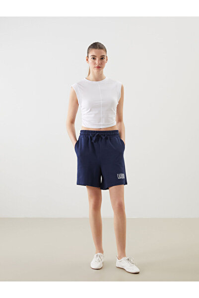 LC Waikiki Özmarka Yeni Sezon Beli Lastikli California Baskılı Kadın Şort