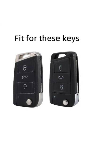 MAF Husă cheie auto, 3 butoane, pentru Volkswagen Golf VII, Tiguan, Polo V, Passat, Skoda, Seat, neagră