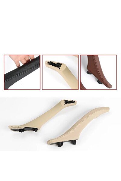 BMW Complete Interior Door Handle Leather Passenger Series 5 F10 F11 2010-2017 Cream