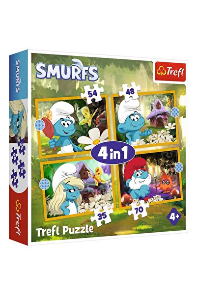 Trefl Παζλ 4σε1 Club Στρουμφάκια Η Ζωή στο Χωριό των Στρουμφ