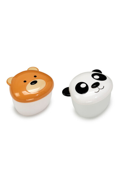 Melii Δοχείο αποθήκευσης σνακ με βάση από πολυπροπυλένιο Αρκούδα & Πάντα 2 τε...