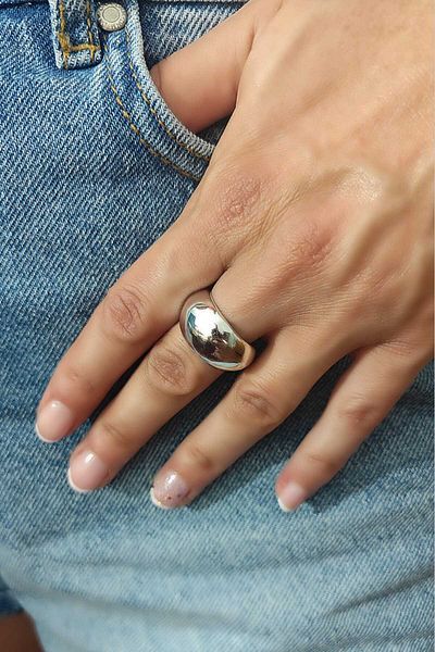 KYOLA DESİGN Bombeli Silver Adjustable Women's Ring