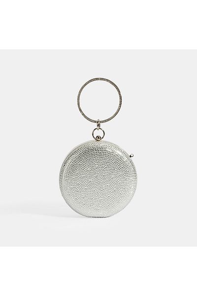 Desa Women's Silver Stone Detailed Evening Handbag