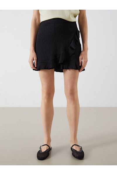LC Waikiki Textured Women's Shorts Skirt with Elastic Waist