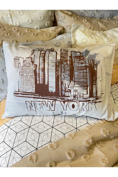ŞENER HOME 100% Cotton Satin 2-Piece Hobby Pillow Case 50X70 cm