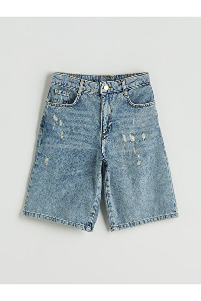 LC Waikiki Özmarka New Season Ripped Detailed Girls' Jean Shorts