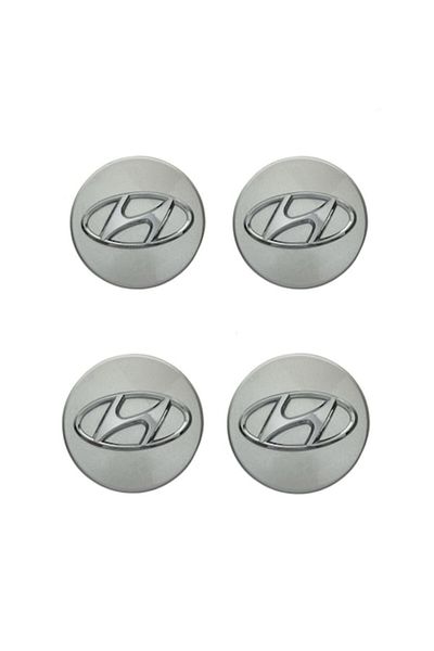 Hyundai Set 4 capace pentru jante, argintii, 60 mm