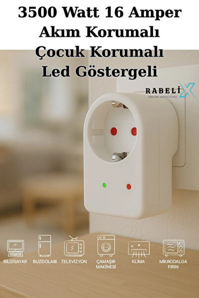 Rabelix Online Marketing Single Current and Child Protected Socket with Led Indicator 3500 Watt 16 Ampere