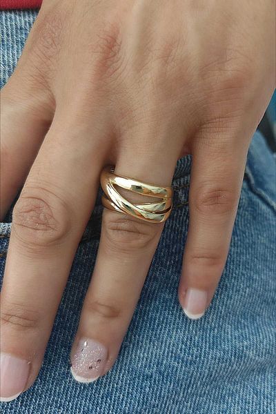 KYOLA DESİGN Spiral Gold Adjustable Women's Ring