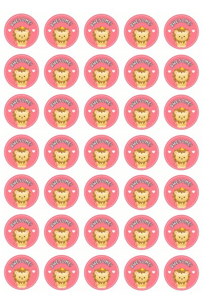 Cuppy Box Awe Some Lion 1 Sheet A4 Sticker 35 Pieces