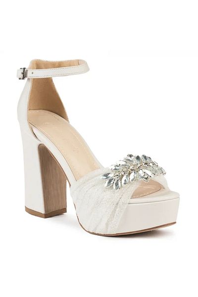 Jasel Sandals/Bridal shoes with tulle and platform with thick heel