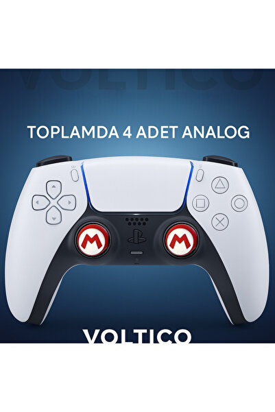 Voltico 4’lü Analog Başlık Seti Desenli Analog Koruyucu PS5/PS4/PS3/Xbox One-...