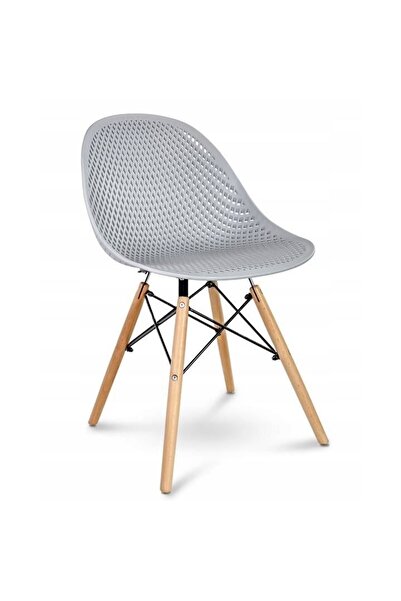 JollyMag Stolička v škandinávskom štýle, PP, drevo, sivá, 45x56x77 cm, Cava