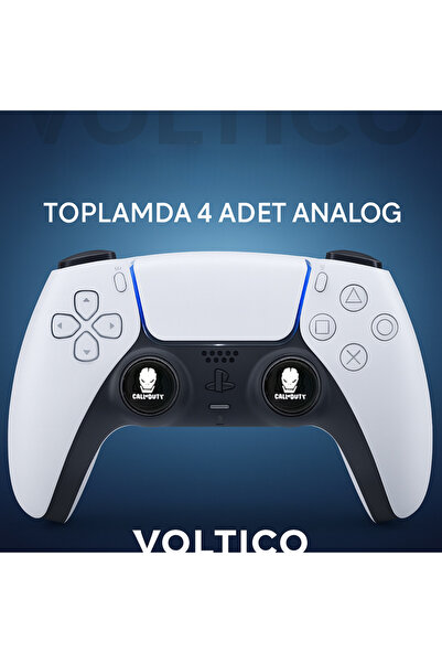 Voltico 4’lü Analog Başlık Seti Desenli Analog Koruyucu PS5/PS4/PS3/Xbox One-S-X/NS
