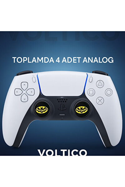 Voltico 4’lü Analog Başlık Seti Desenli Analog Koruyucu Uyumlu PS5/PS4/PS3/Xb...
