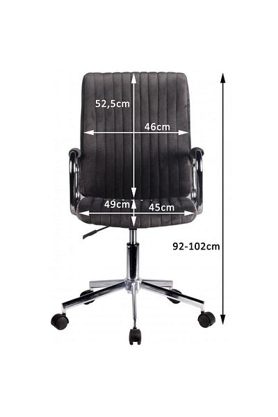 JollyMag Scaun de birou, Akord, rotativ, functie tilt, catifea, negru, max 120 kg, 51x61x92/102 cm