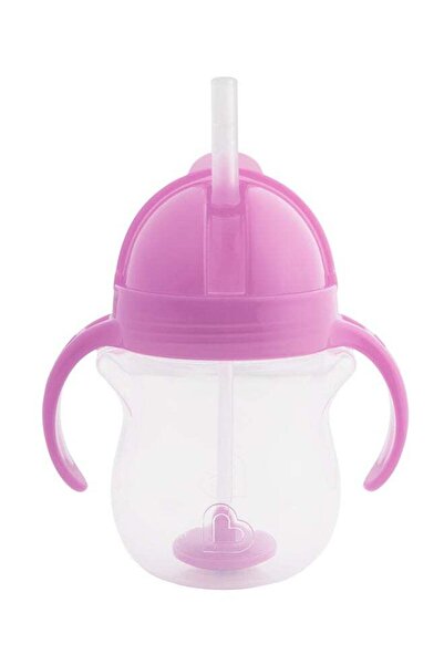 Munchkin Any Angle Click Lock Weighted Straw Trainer Cup 7Oz, Purple, 6 Months +
