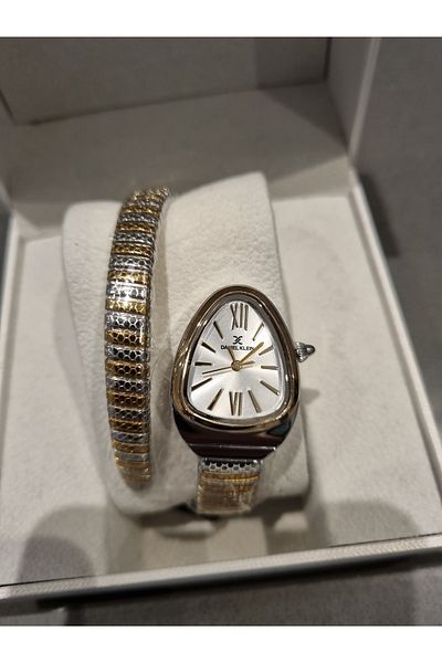 Daniel Klein Dk New Year Snake Model Gold Steel Bracelet Women Wrist Watch+ Gift Bracelet