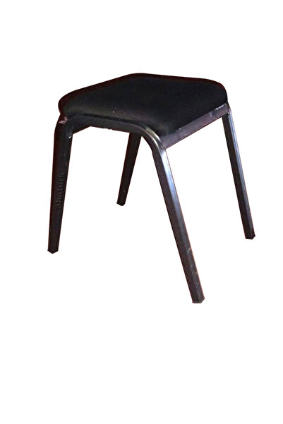 abnturk 4 Adet Siyah Süngerli Tabure En Sağlam Demir Ayaklı Oturak Çok Rahat ve Kullanışlı Yükseklik 41cm