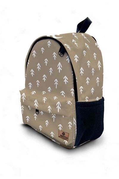 Kokopatik Coffee-Colored Arrow Patterned Backpack