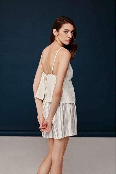 Bonnie Clyde Ecru Dreamy Touch Comfortable Strap Tank Shorts Set of 2 - Ecru - Selkr30Z00Z2Gzec-Ek