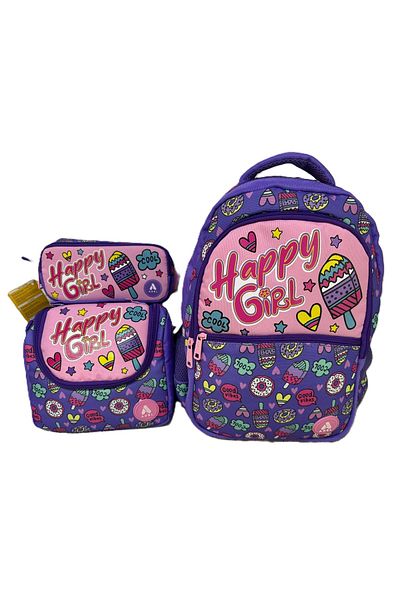 Adel Junior Backpack Girl Power School Bag Lunchbox and Pen Holder Set of 3