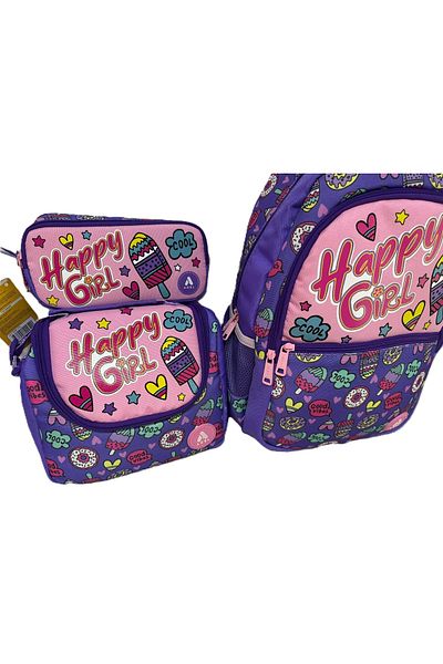 Adel Junior Backpack Girl Power School Bag Lunchbox and Pen Holder Set of 3