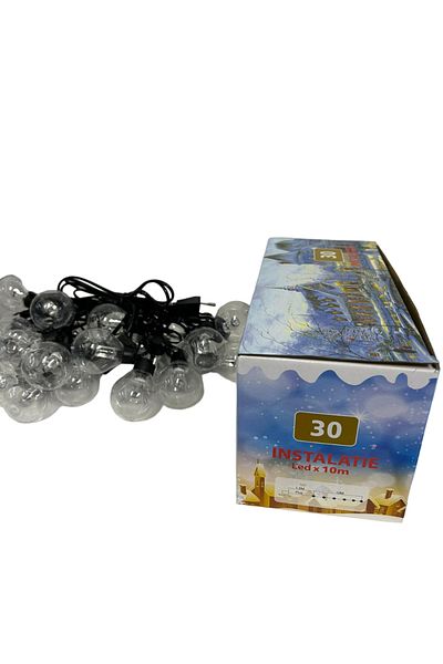 JollyMag Linear Christmas light, warm white, 10 m, 30 large bulbs, 9811WW