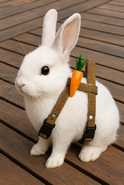 MIT Tavşan bel ve boyun destekli gezdirme tasma seti havuçlu