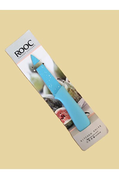 Rooc Seri Meyve Sebze Bıçağı /Desenli 19 cm-Turkuaz