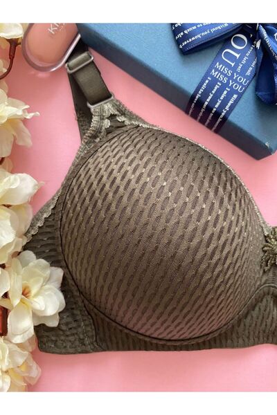 Ebru Silicone Jacquard Micro Underwire (Wireless) Gathering Bra Ebr1055