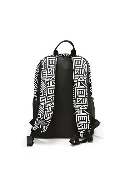 Coral High 23682 Kids Black and White Geometric Patterned Four Compartment Backpack