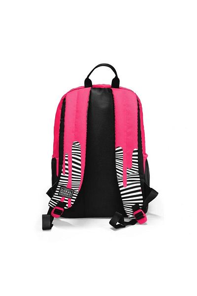 Coral High 23678 Kids Pink Black White Patterned Four Compartment Backpack