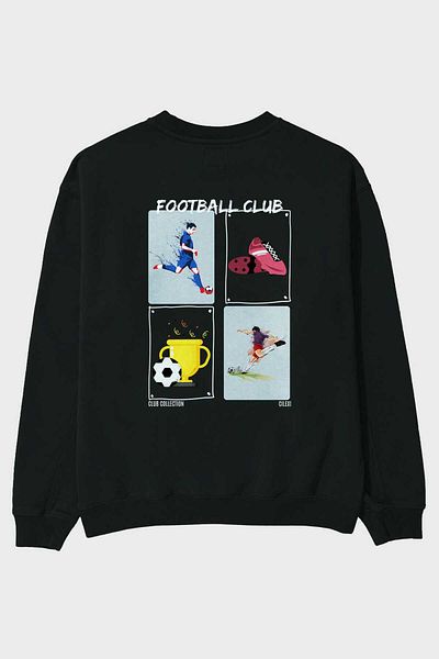 Ankhises Hanorac oversize cu imprimeu pe spate Football Club Bărbați Femei Unisex