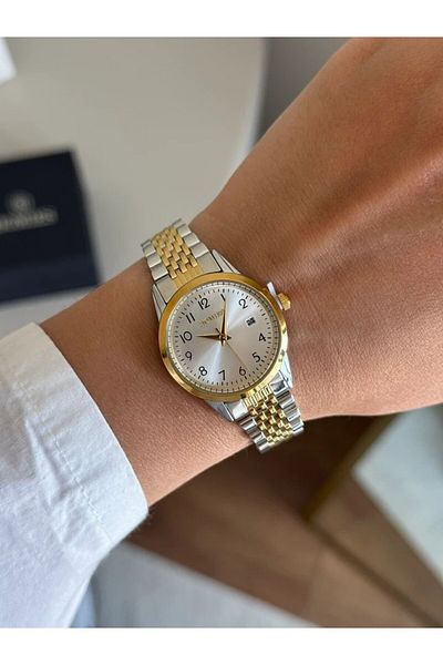 Homies Guaranteed Premium Women's Wristwatch Gold-Silver (White Dial) Rshms-235