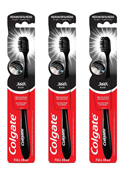 Colgate 360 CHARCOAL DİŞ FIRÇASI SİYAH (3 ADET)