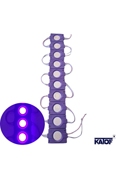 KARAKÖY LED SHOP 12Volt 2.4Watt MOR Kare Cob Modül Led IP65 Dış Mekan (10 Adet)