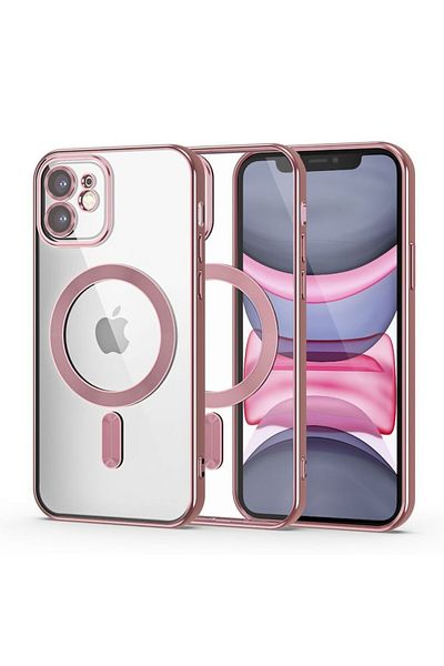 Sybero Protective MagSafe Case for Apple iPhone 11, Magshine, Grip Pro, U623, Imperial Gold Pink