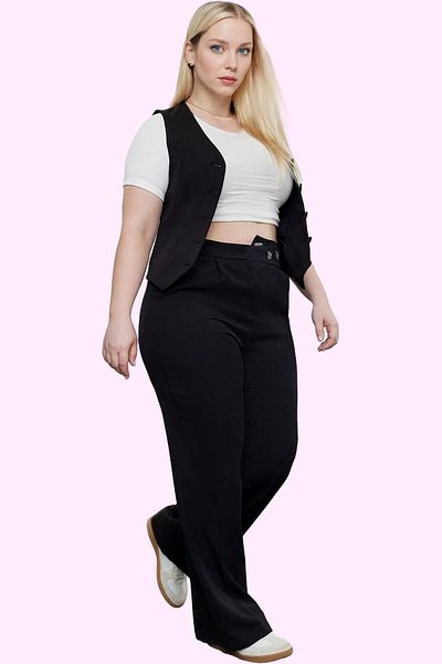 PayBuy Women's Wide Leg High Waist Woven Pants Finike Casual Chicness Summer Essential