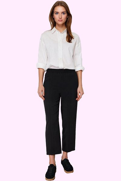 PayBuy Women's Straight Fit Plain Pattern Woven Pants Comfortable Daily Use Indispensable in Summer