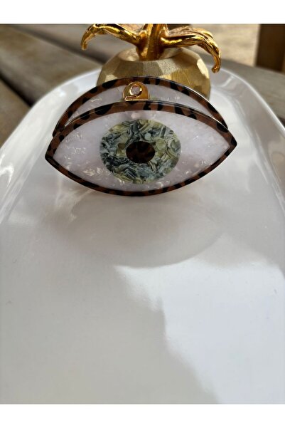 Blotch مشبك عين شريرة من الصدف مع آلية فولاذية مقاس 4 × 7.5 سم