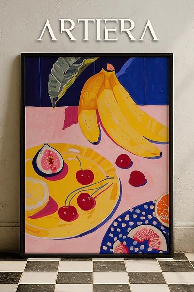 HİGUERA Fructe - Masa de bucatarie cu rama din lemn in stil italian mediteranean, decorare pentru bar cafenea bucatarie